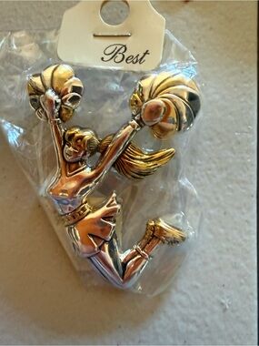 Cheerleader Brooch in Gold & Silver Tones - Best